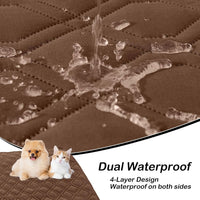 Waterproof Dog Bed Blanket - Brown+beige / Geometric / 40x50 Inch - image 2
