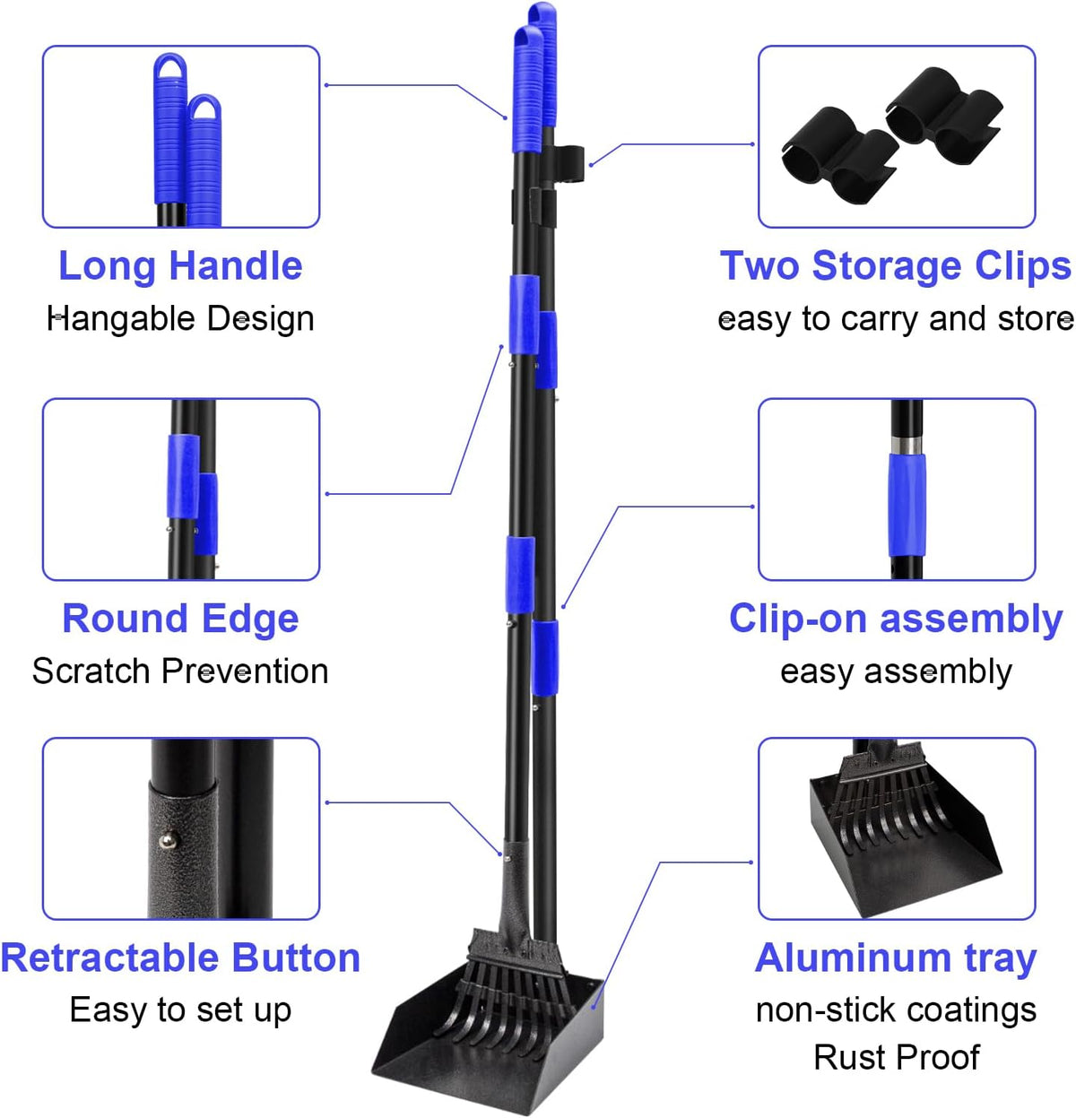 Non-Breakable Pooper Scooper - Blue - image 2