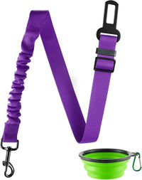 Dog Seat Belt for Car, Retractable Pet Safety Harness - Purple-1PCS