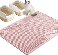 XXL Cat Litter Mat, Large Silicone Waterproof Mat - 1 Count (Pack of 1) / Pink