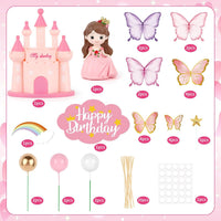 Hooqict 28Pcs Soccer Cake Decorations Set with Mini Balls - Princess - image 2