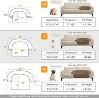 Calming Dog Bed Fluffy Plush Dog Mat for Furniture Protector with Removable Washable Cover for Large Medium Small Dogs and Cats (Small(35x31x5), Camel)