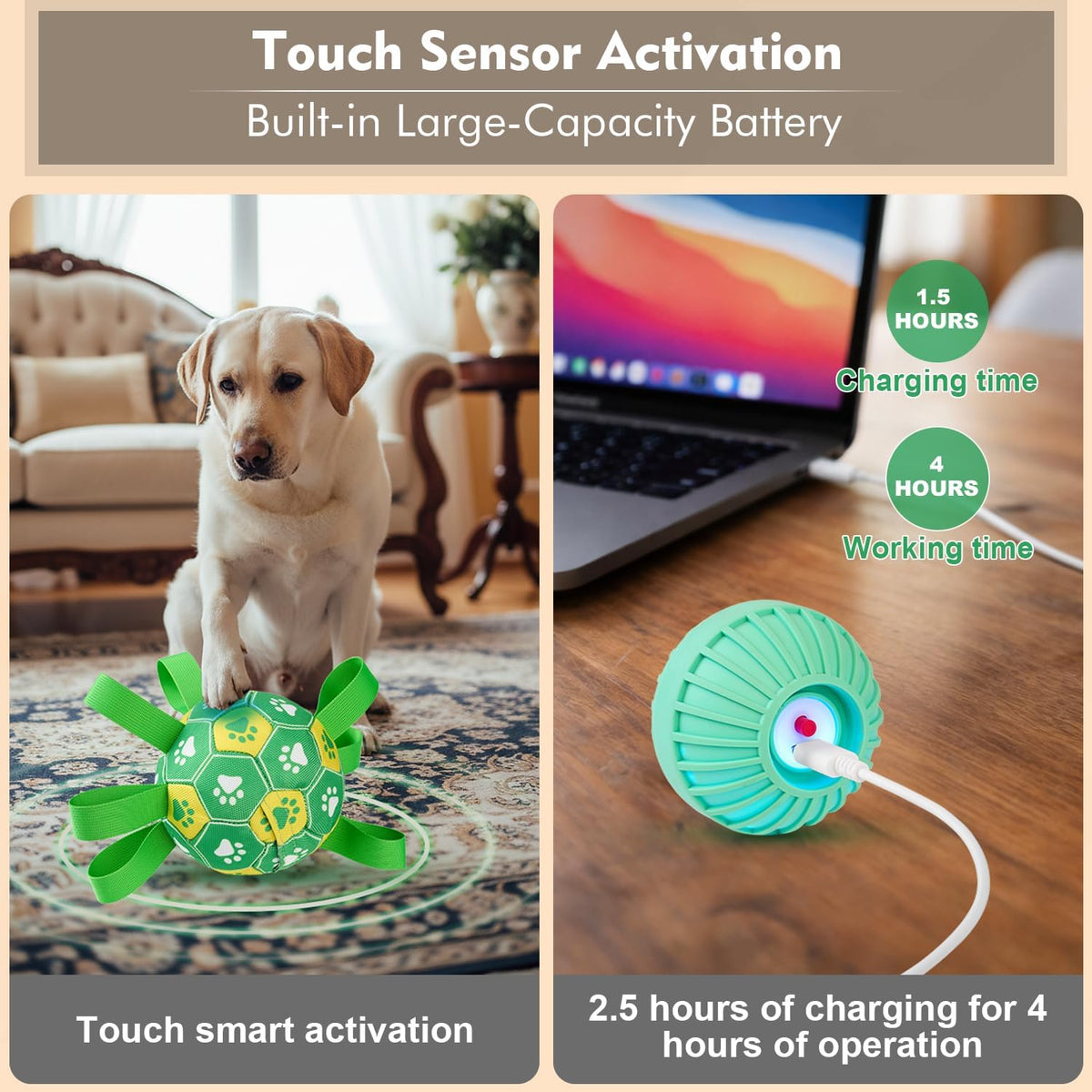 Interactive Dog Toys Dog Soccer Ball to Keep Them Busy – Essentials for Dogs - Green - image 3