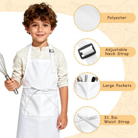 IAGBIBUI 12 pack of black kids aprons with two front pockets - view 12