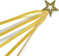 Lovelyshop Crystal Metal Star Fairy Wand with Ribbon - Yellowish
