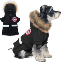 Small Dog Coats, Waterproof - S(Chest 17.7") / Black