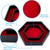 SIQUK Dice Tray with Lid Hexagon Dice Rolling Tray Dice Holder – Fun for Kids & Family - Red - image 2