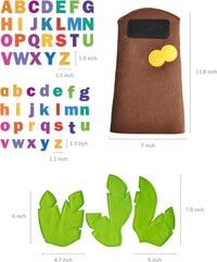 CHEFAN felt letter tree, standing coconut tree with uppercase and lowercase felt alphabet letters - view 6