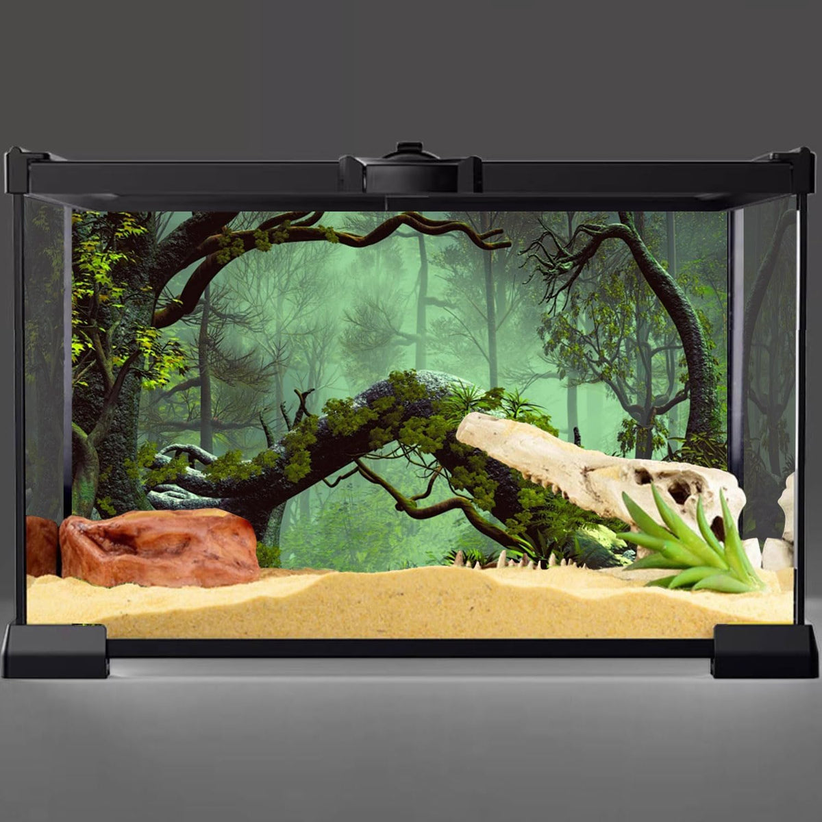 72x18 inches Reptile Habitat Background Foggy Forest Terrarium - 36x18in/90x45cm - image 2