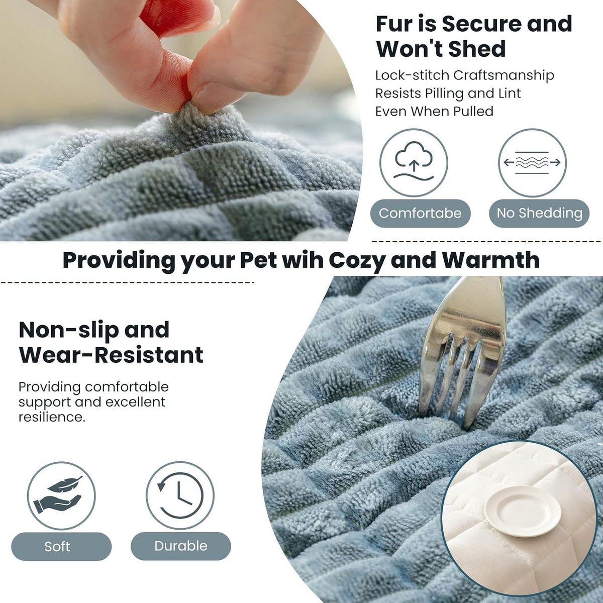Couch Cover for Dogs Washable - Blue Gray / 27.6" x 82.7" - image 4