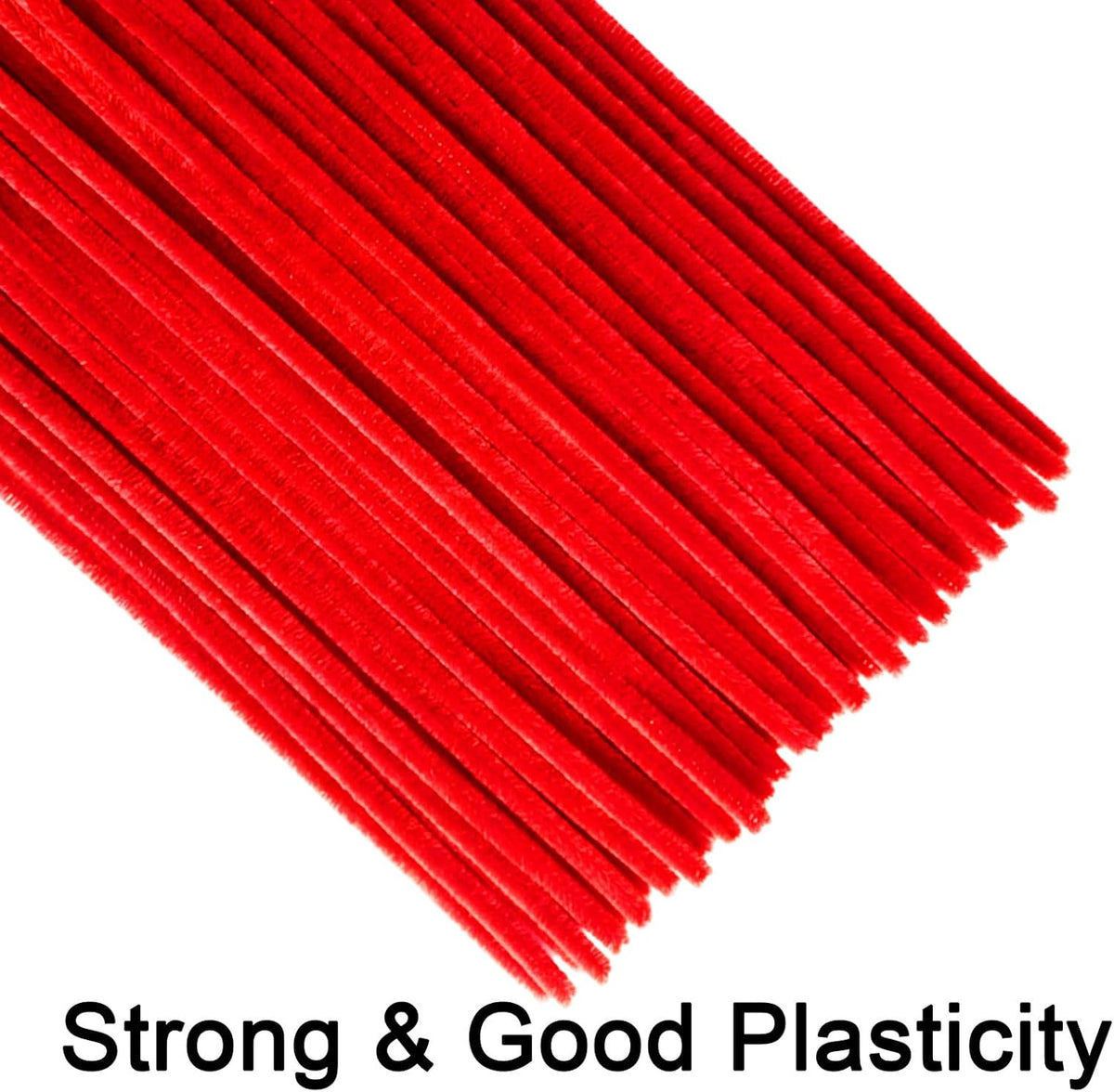 Black Pipe Cleaners for Crafts, Craft Supplies, Arts and Crafts - Red - image 4