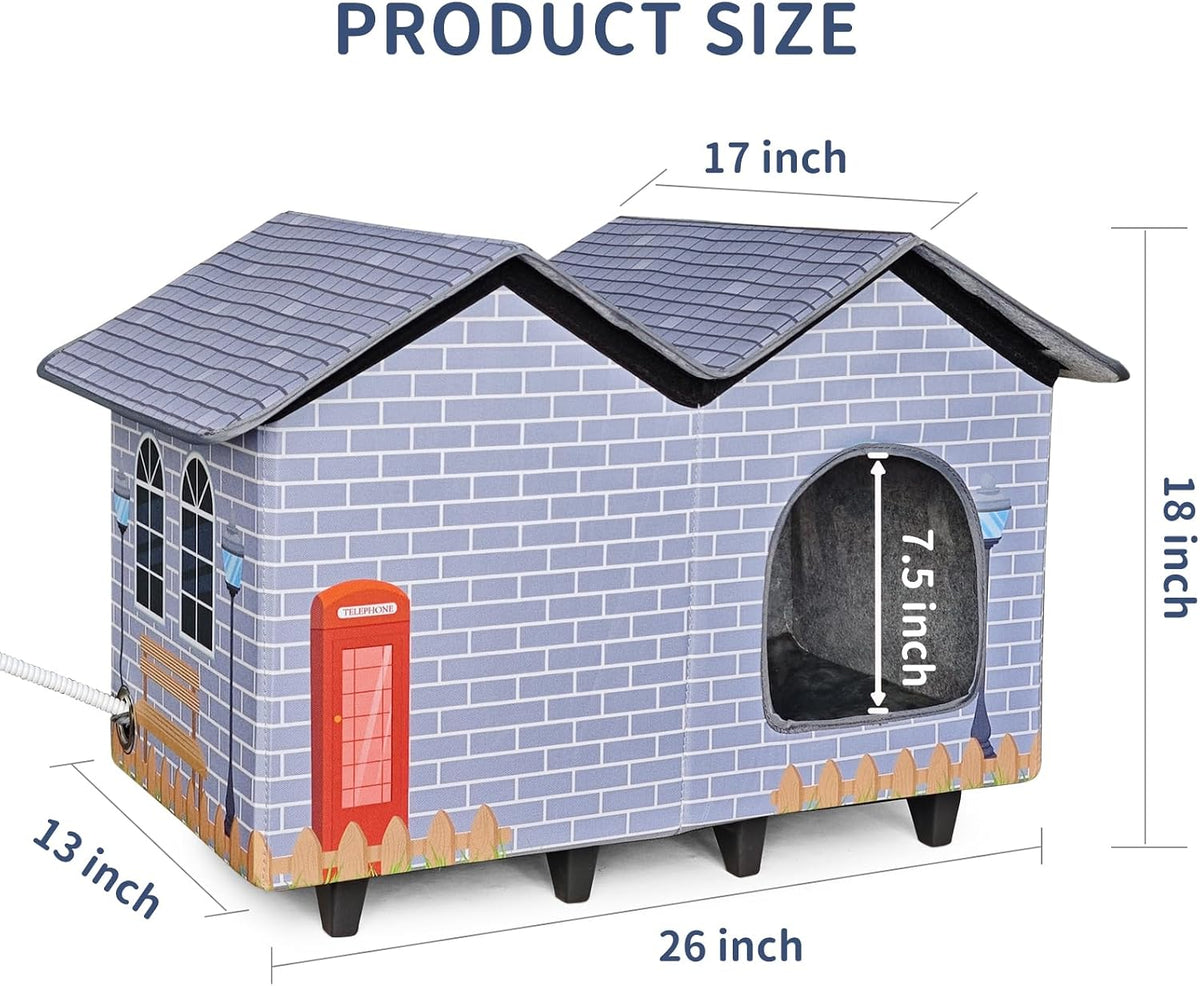 NAMOTEK Elevated Heated Cat Houses for Indoor/Outdoor Cats - L(23" x 13" x 18") - image 4