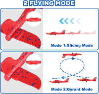 3 Pack Foam Airplane Launcher Toy 12.6" with 3 DIY Stickers - Red&orange&blue - image 2