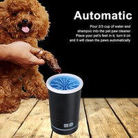 Automatic Dog Cleaner, Soft Electric Washer USB Rechargeable Portable Cleaner Cup, Dog Foot Cleaning Machine for Small to Medium Dogs Cats (Black White)