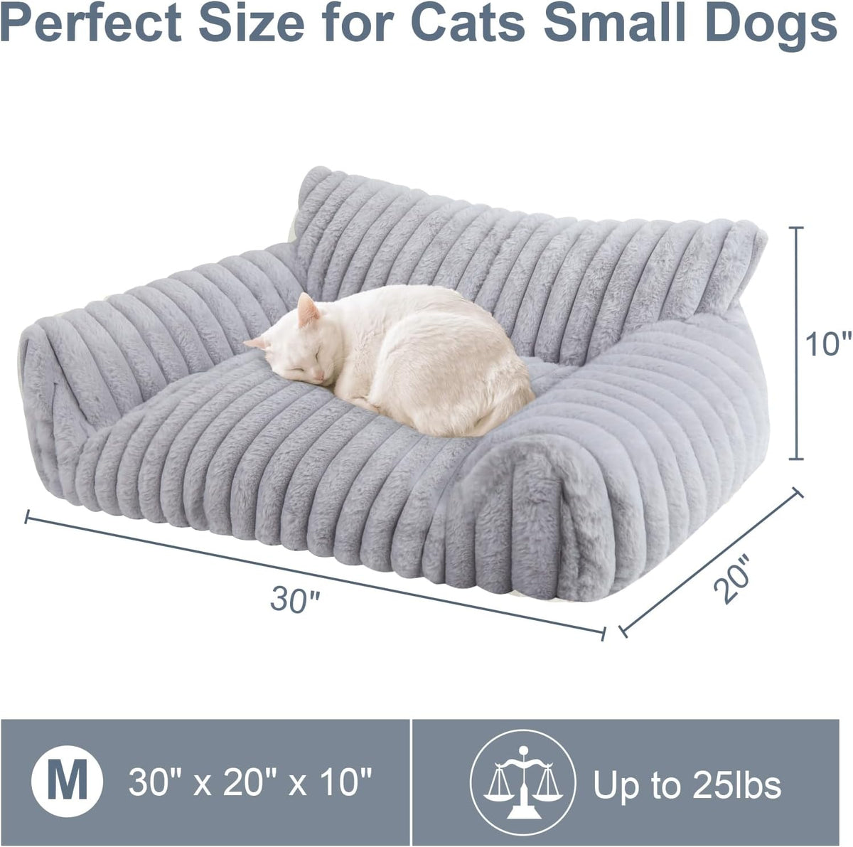 Cute Dog Couch for Medium Large Dogs, Dog Cat Couch Sofa - Medium(30x20x10") / Grey - image 2