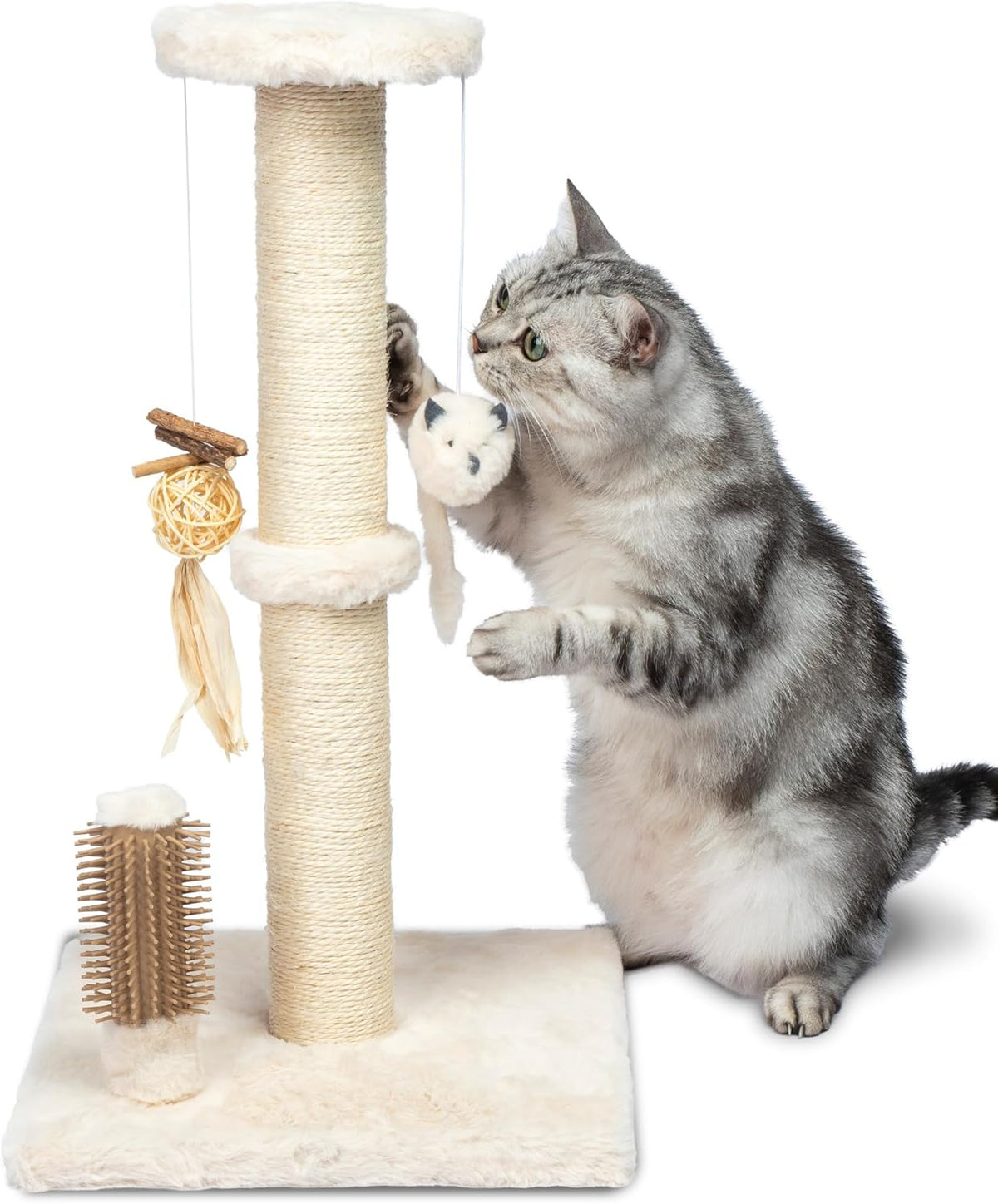 Catify Spin n' Scratch Cat Scratch Pad Refill, Round - Beige Scratching Post - H: 25"