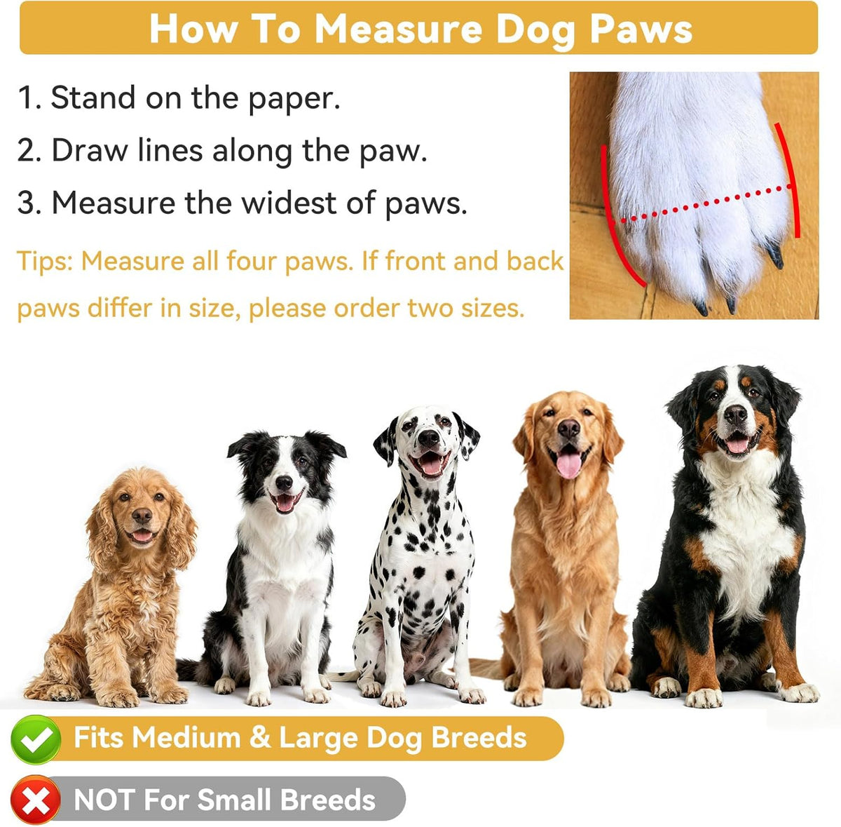 Dimicoo Breathable Dog Boots for Medium Large Dogs - Black / XXL (Insole Width 3.2")for 94~100lb - image 2