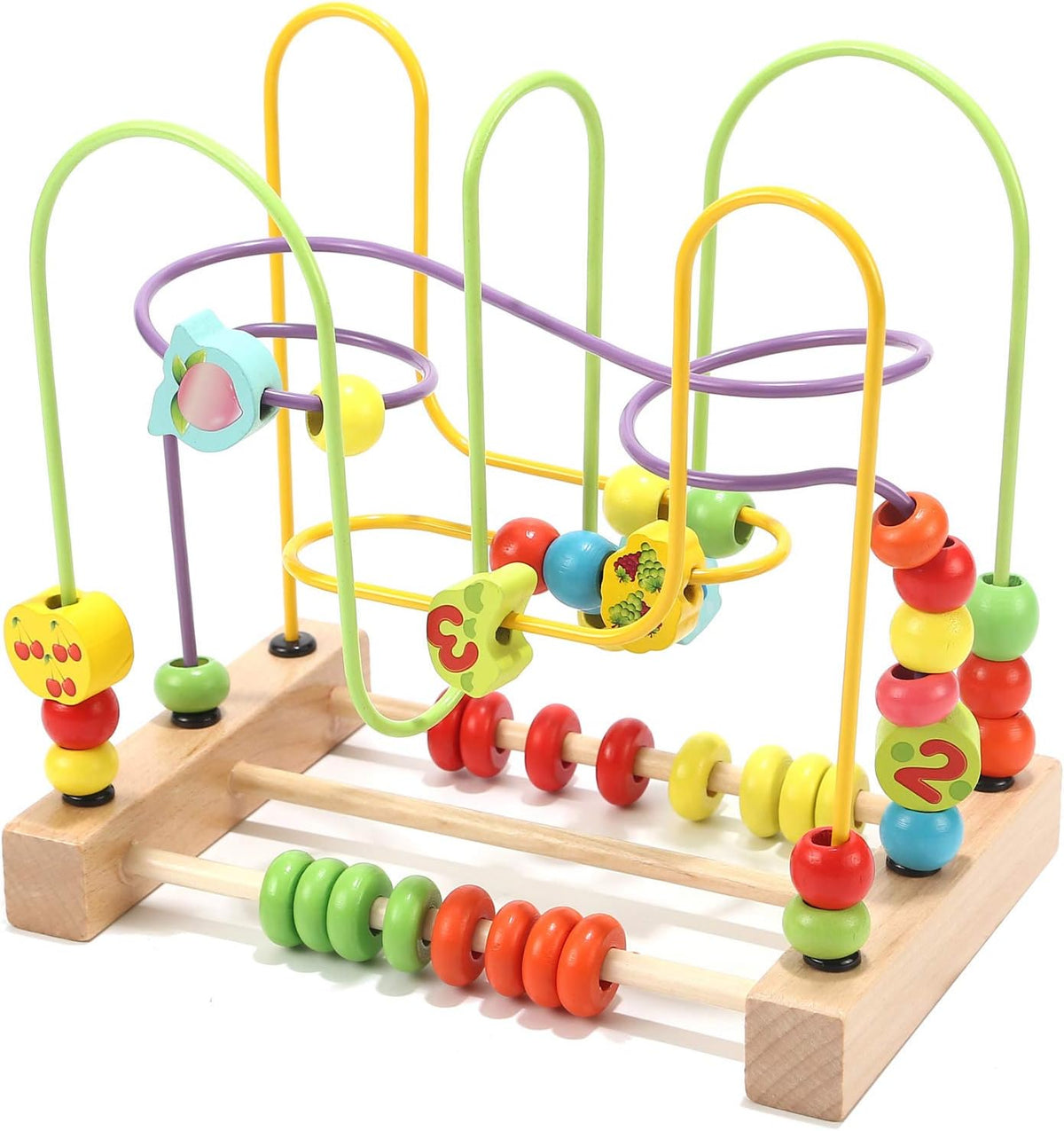 Wondertoys Bead Maze Toy for Kids Wooden Colorful Abacus Roller
