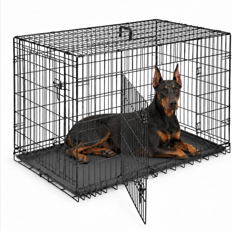 Extra Large Dog Crate 48 Inch Double Door Pet Cage Kennel – Essentials for Dogs - 48.8"L x 29.9"W x 32.9"H / 1P / Double Door