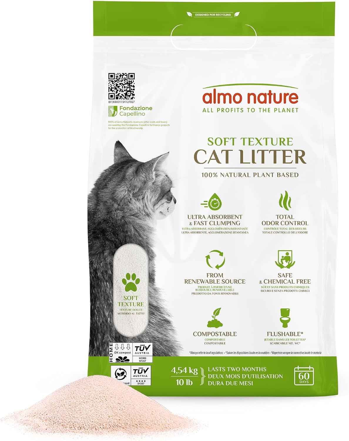 Almo Nature Soft Texture Cat Litter 10 lbs, Plant-Based - 10 lb