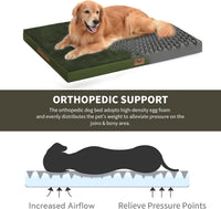 Outdoor Waterproof Orthopedic Dog Bed for Large Dogs – Essentials for Dogs - Olive Green / 44.0"L x 32.0"W x 3.5"Th - image 3