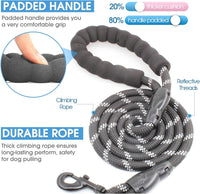 2/4/5/6 FT Dog Leash with Comfortable Padded Handle and Highly - 1/2'' x 5 FT / Black - image 2