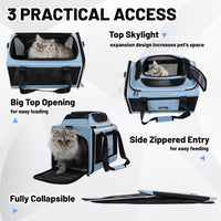 Cat Carrier Top-Expandable 18x11x11 - Blue - image 4