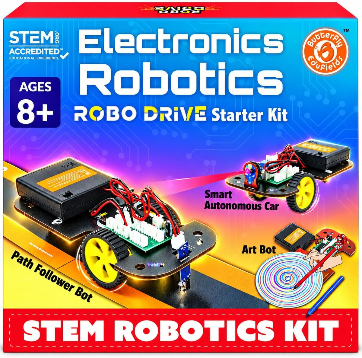 Butterfly EduFields 10in1 STEM Electronics Robotics Kit for Kids Ages - Smart Robot Car Kit