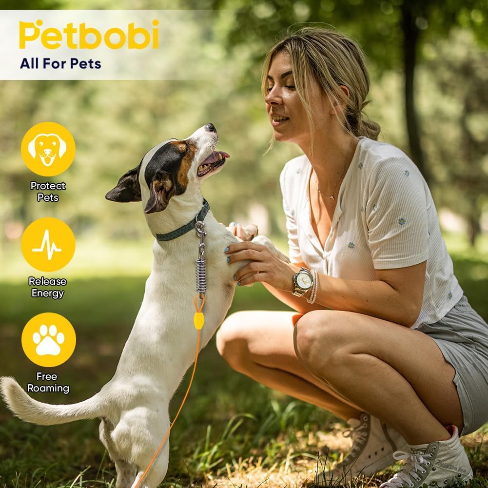 Petbobi Dog Tie Out Cable and Stake - 20 ft (120 lbs) / Orange - image 4