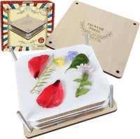 GOTHINK wooden flower press kit, 6 x 6 inches with basswood plates and blotting paper