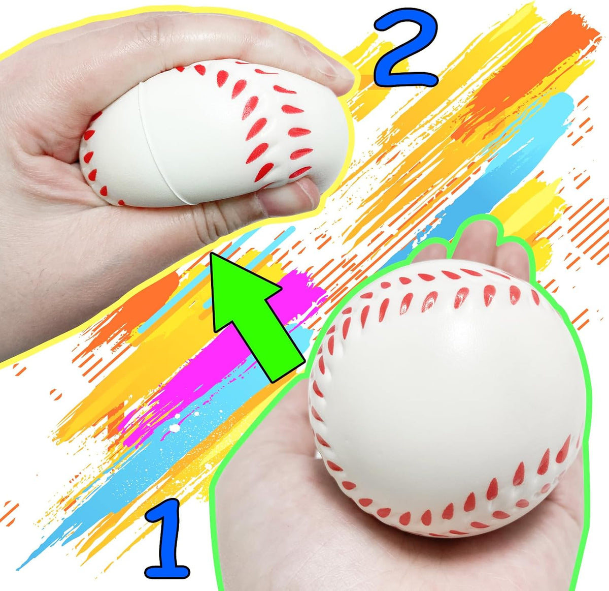 Whkvnng baseball stress balls, 30 foam squeeze balls with a baseball design - view 3