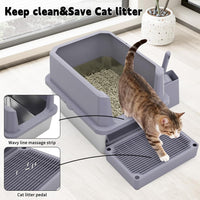RIZZARI Stainless Steel Litter Box: High Sides for Kittens & Small - Gray - image 3