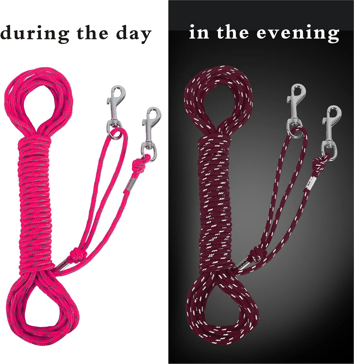 Reflective Cat Leash 50FT Cat Cable Out Escape Proof Walking Leads - 15FT / Hotpink - image 3