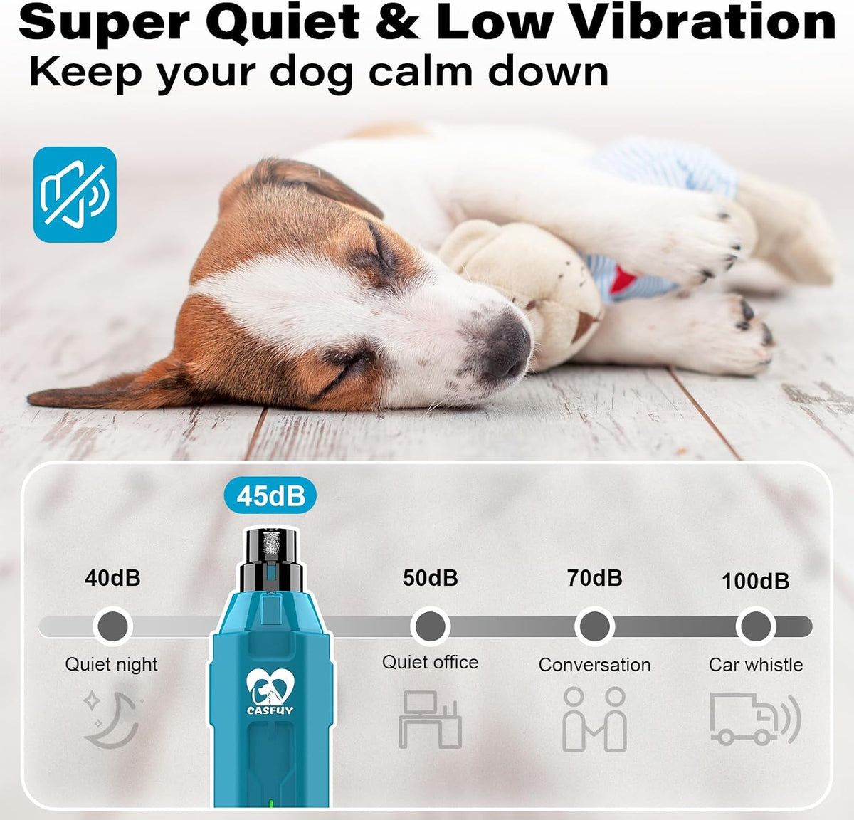 Casfuy 6-Speed Dog Nail Grinder - E-Bright Blue - image 4