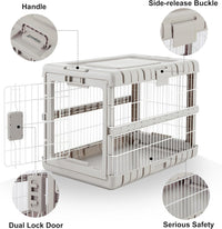 28" L Collapsible Dog Crate for Dogs - Beige / 27.95 x 18.9 x 21.65 in - image 2
