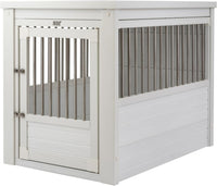 New Age Pet ECOFLEX Large Furniture Style Dog Crate & End Table - Antique White / 35.4"L x 24.0"W x 28.0"H