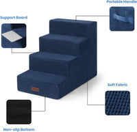 Dog Stairs for Small Dogs & Cats - Blue / 4-Step 18.5" H - image 3