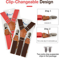 Pet Soft Dog Suspenders 2 Pieces Female Dog Diaper Suspenders - Brown & Red / M/L - image 2