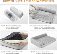BFPETHOME Orthopedic Dog Beds for Large Dogs-Waterproof Sofa Dog Bed with Removable Washable Cover, Large Pet Bed with Waterproof Lining and Nonskid Bottom, Pet Bed for Dogs