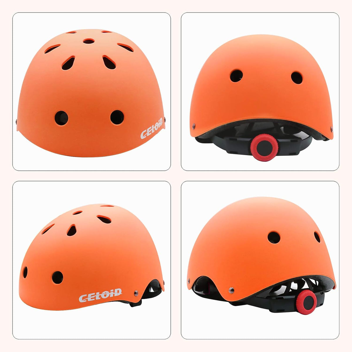 Kids Bike Skateboard Helmet Pad Set - S(18"-20.5"/ 2 -7years) / Orange - image 2