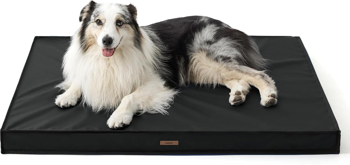 LE SURE Outdoor Waterproof Dog Beds Large Sized - 36"L x 27"W x 3"Th / Black
