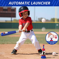 HYES 3-in-1 Baseball Set for kids Auto Pitching Machine – Fun for Kids & Family - Blue - image 4
