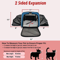 Airline Approved Expandable Premium Pet Carrier on Wheels - BLUE - image 4