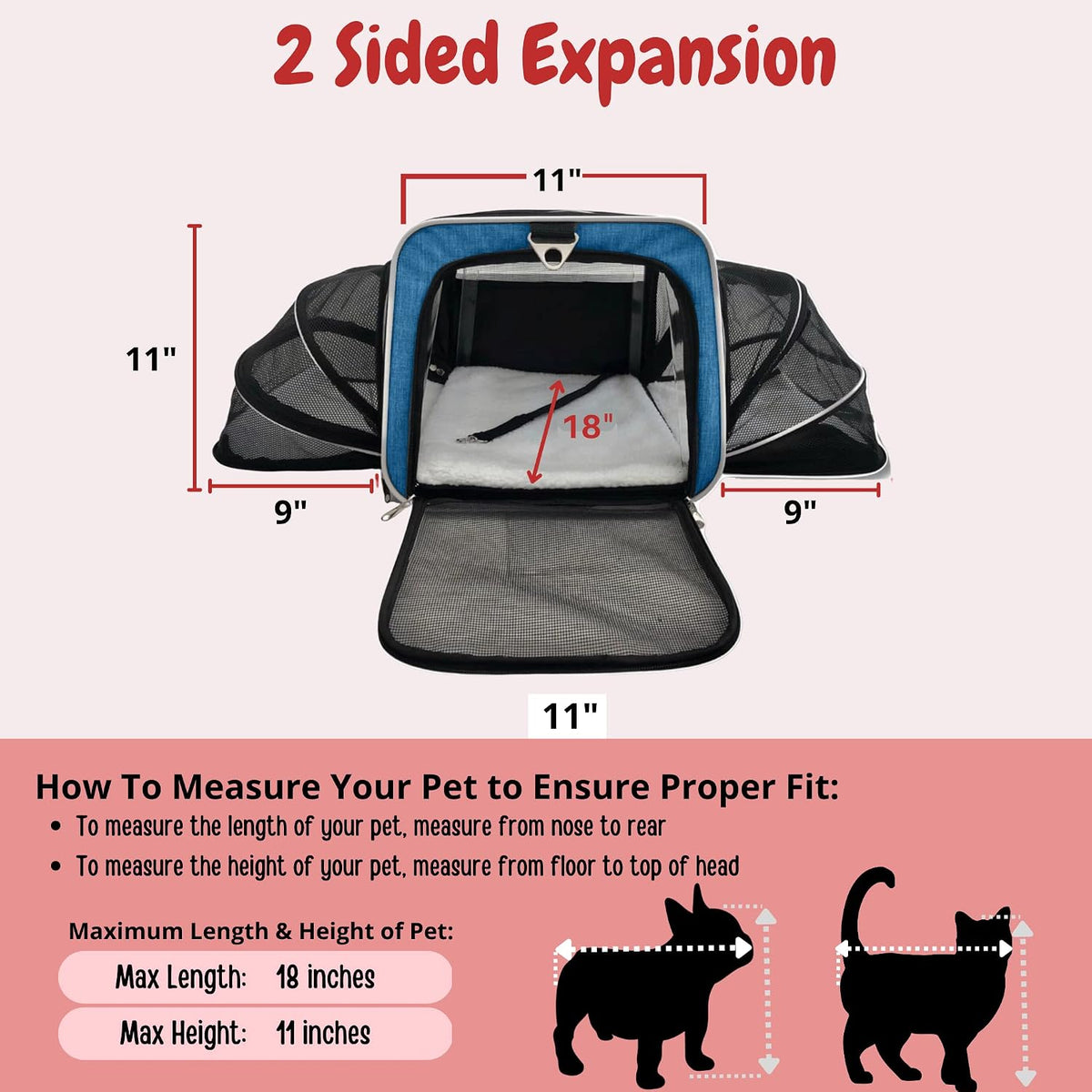 Airline Approved Expandable Premium Pet Carrier on Wheels - BLUE - image 4