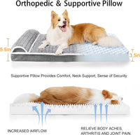 Orthopedic Large Dog Bed Pillow Pet Sofa Bed 36''X24'' Grey – Essentials for Dogs - Grey / 36"L x 24"W x 3.5"Th - image 3