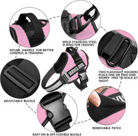 JSXD Dog Harness,No-Pull Service Dog Harness with Handle Adjustable Outdoor Pet Dog Vest 3M - XS / Pink - image 2
