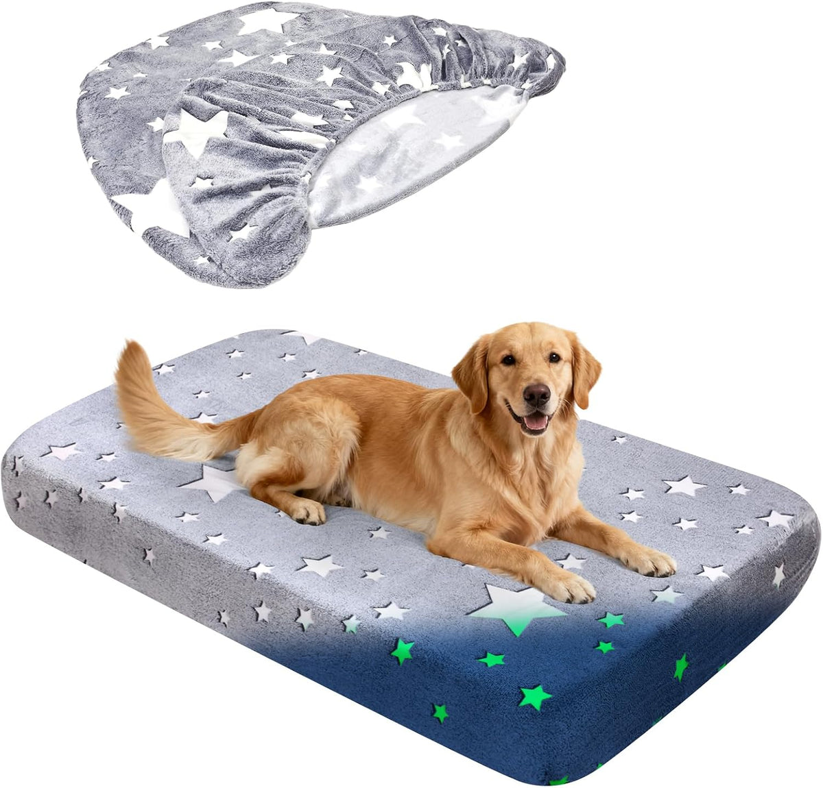 Dog Bed Covers Replacement Washable Elastic Edged 36" x 27" x 6" – Essentials for Dogs - Gray / 52.0"L x 28.0"W x 5.0"Th