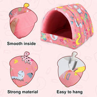 UPINS 2 Pack Guinea Pig Hideout, Washable Small Animal House Bed – Daily Care for Small Pets - 6.8 x 7.4 inch / Pink White - image 2
