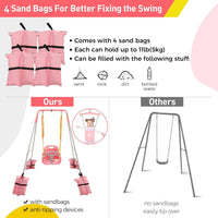 FUNLIO 2 in 1 Baby Jumper and Swing with 4 Sandbags - Pink - image 3