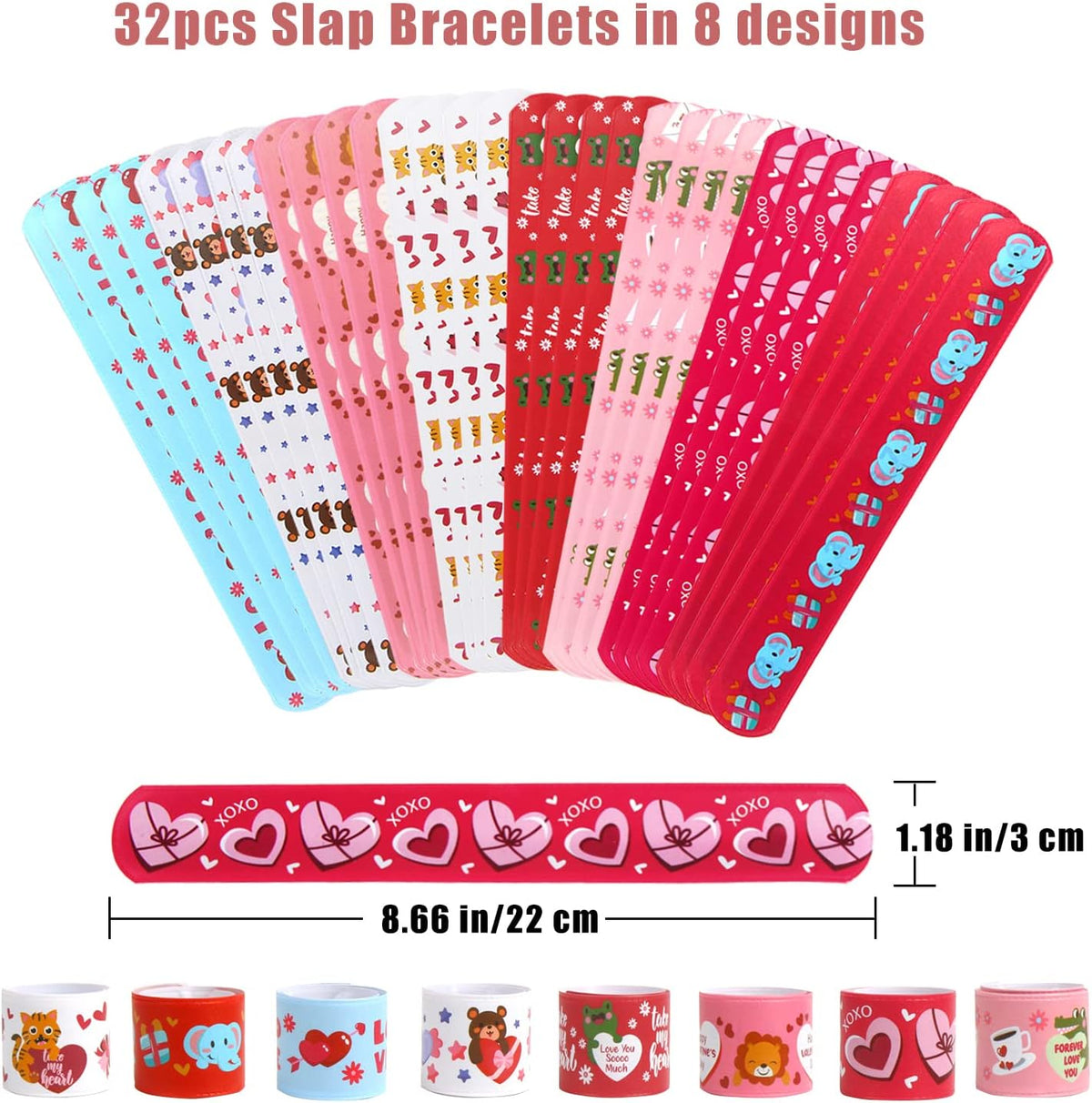 FOIMAS 48pcs Halloween Slap Bracelets - Pink - image 2